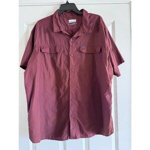 Columbia Sportswear Shirt Omni-shade Button Long Sleeve Mesh Vented Fishing red‎